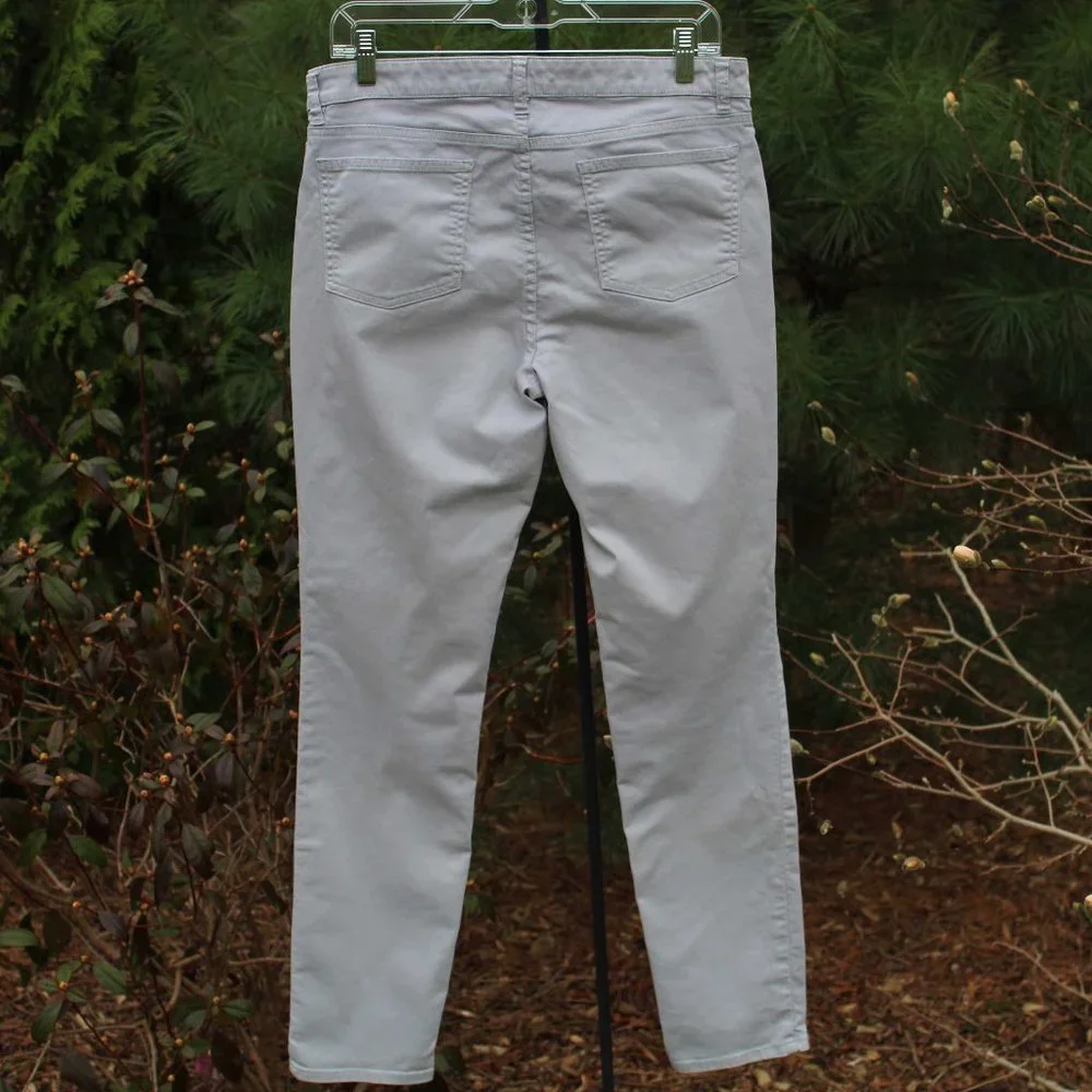 Eileen Fisher Midrise Organic Cotton Grey Skinny Jeans - Picture 2 of 4